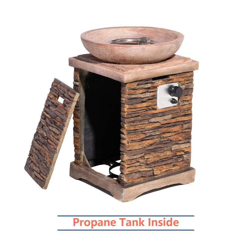 Foundry Select Outdoor Propane Burning Fire Bowl Column Stonecrest Patio Fire Pit Table 40 000 Btu W Lava Rocks Waterproof Cover Reviews Wayfair Ca
