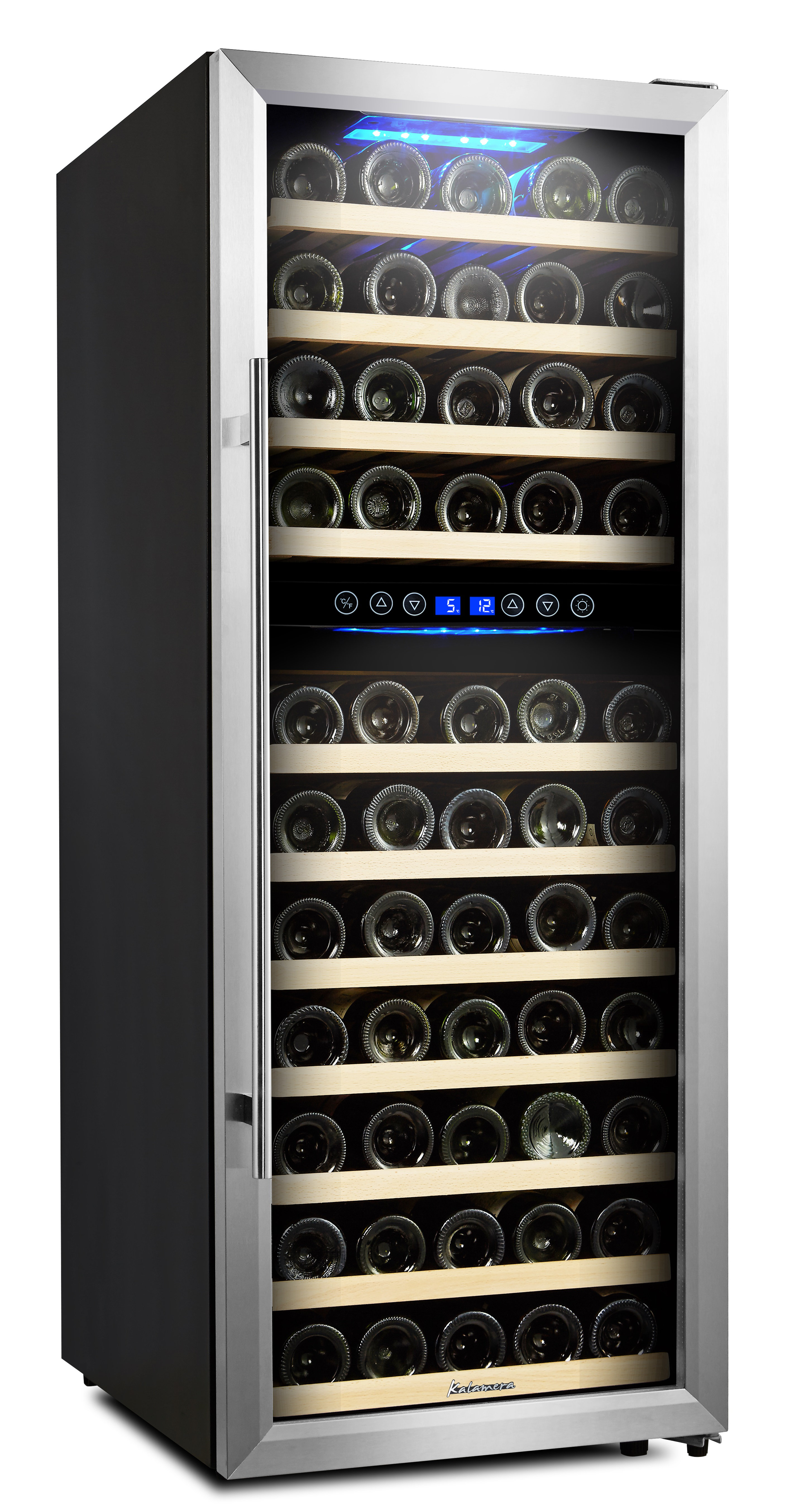 Kalamera 73 Bottle Dual Zone Freestanding Wine Refrigerator Reviews Wayfair