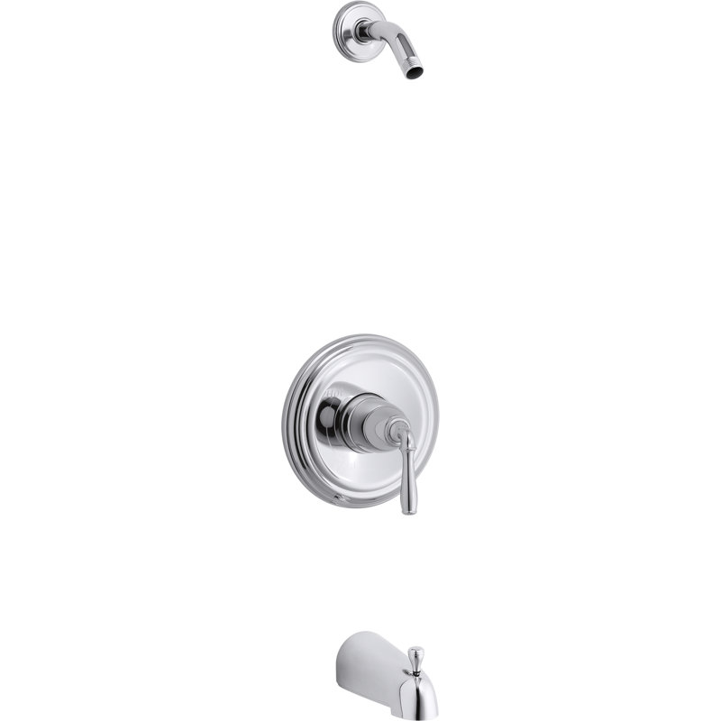 Kohler Devonshire Rite Temp Bath And Shower Valve Trim With Lever Handle And Slip Fit Spout Less Showerhead Wayfair