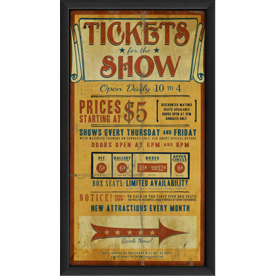 Tickets for the Show Framed Vintage Advertisement The Artwork Factory