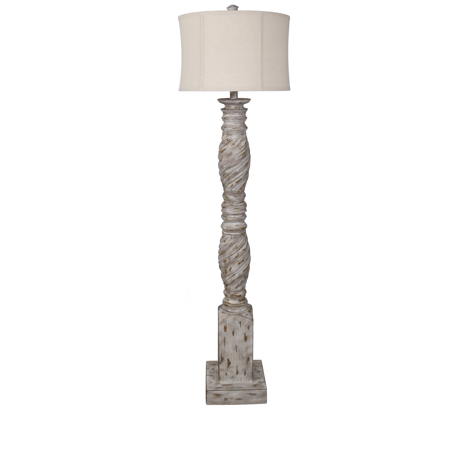 distressed cream floor lamp