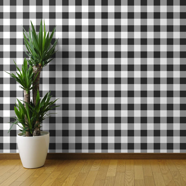 Ebern Designs O Connell Buffalo Plaid Removable Peel And Stick