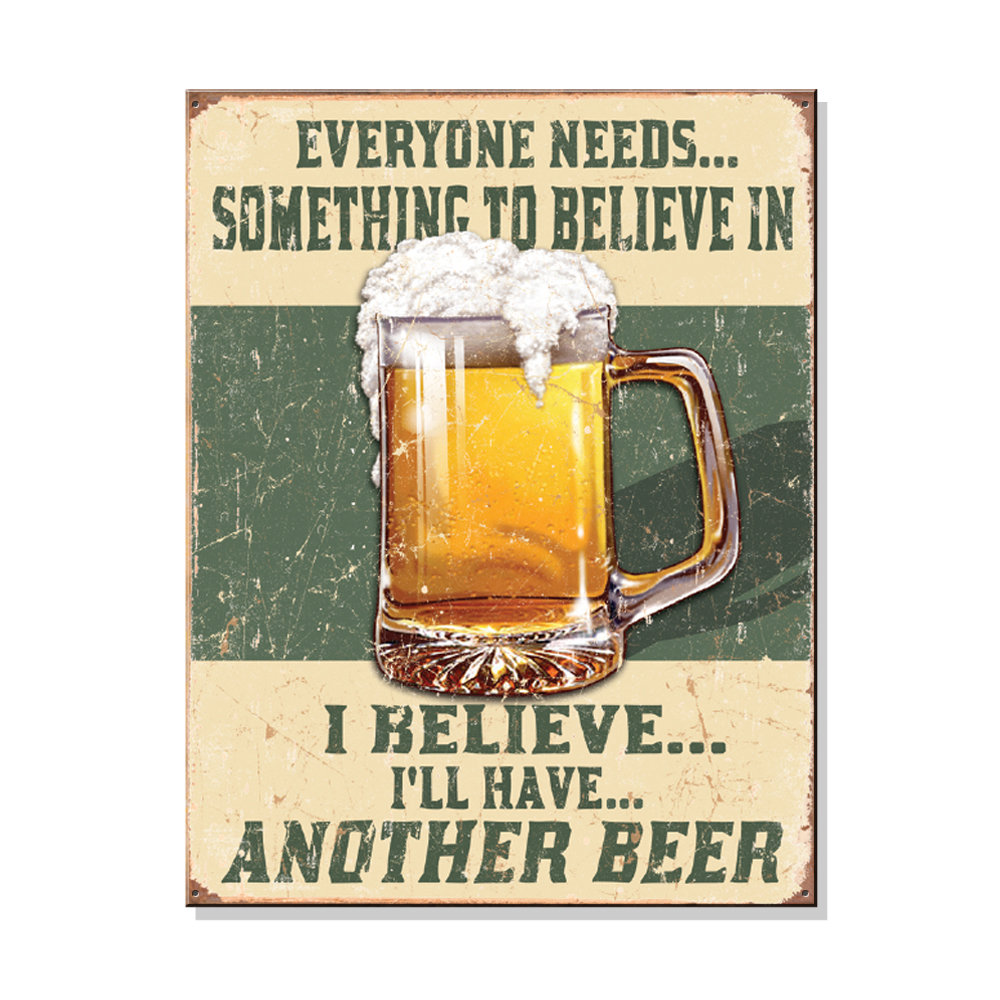 Trinx Believe In Something Metal Sign - Advertisements on | Wayfair