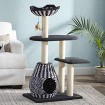 black and white cat tree
