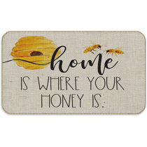 Home Is Where My Honey Bee Half Mat Welcome Rug