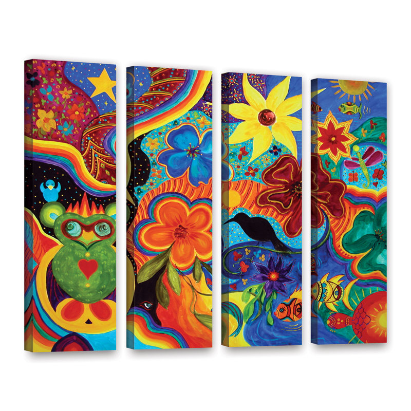 Artwall Bluebird Of Happiness By Marina Petro 4 Piece Painting