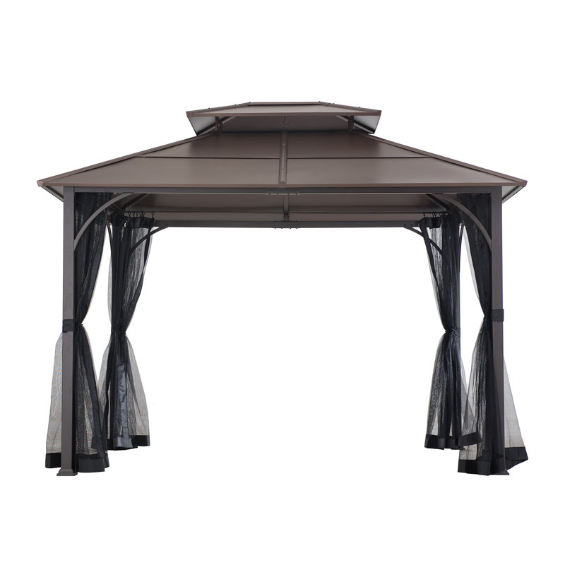 Sunjoy Hardtop Backyard 12 Ft W X 10 Ft D Steel Patio Gazebo