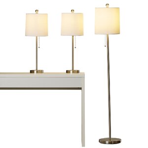 Dawud 3 Piece Table and Floor Lamp Set