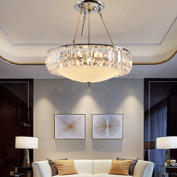 House Of Hampton 22 Modern K9 Crystal Chandelier Lighting Flush Mount Elegant Pendant Lamp Led Ceiling Light Fixture For Dinning Room Bedroom Living Room Not Including Bulb Wayfair