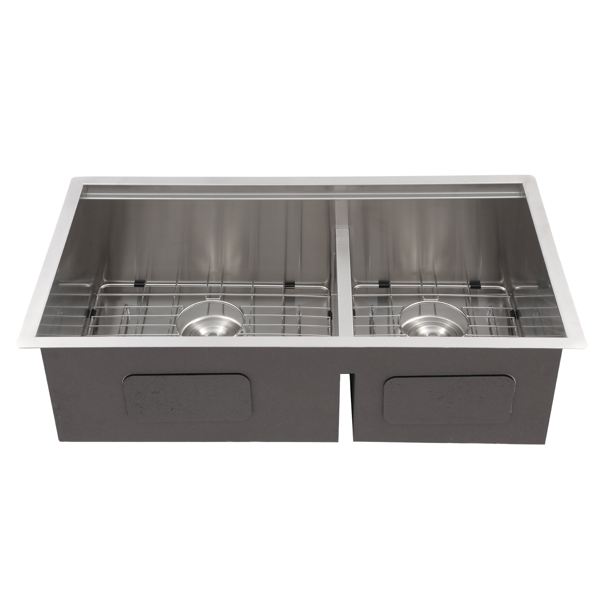 Logmey 33 Inch Undermount Kitchen Sink Low Divide Double Bowl 60 40prep Workstation Sink 16 Gauge Stainless Steel Kitchen Sink Basin Wayfair