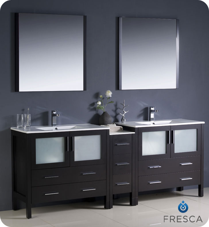 Fresca Torino 84 Double Bathroom Vanity Set With Mirror Reviews Torino 84 Double Bathroom Vanity Set With Mirror