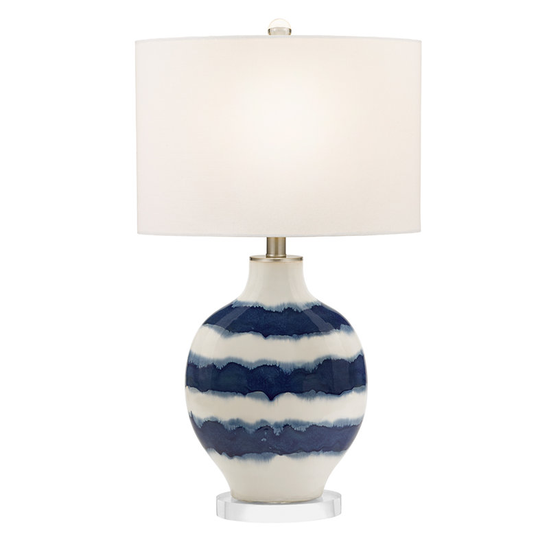 Coll Striped Ceramic 32" Table Lamp and more inspiring decorating ideas in Indigo Blue Mood: Decor Accents, Paint Colors & Blue Moments in My Home on Hello Lovely.