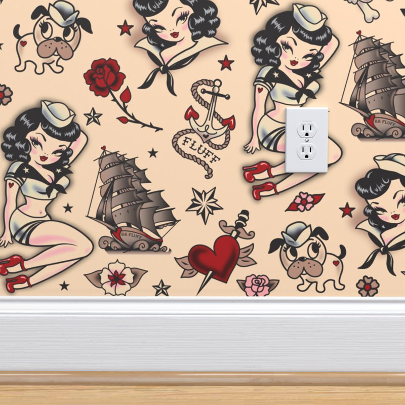 Ebern Designs Radek Retro Pinup 27 L X 24 W Wallpaper Panel