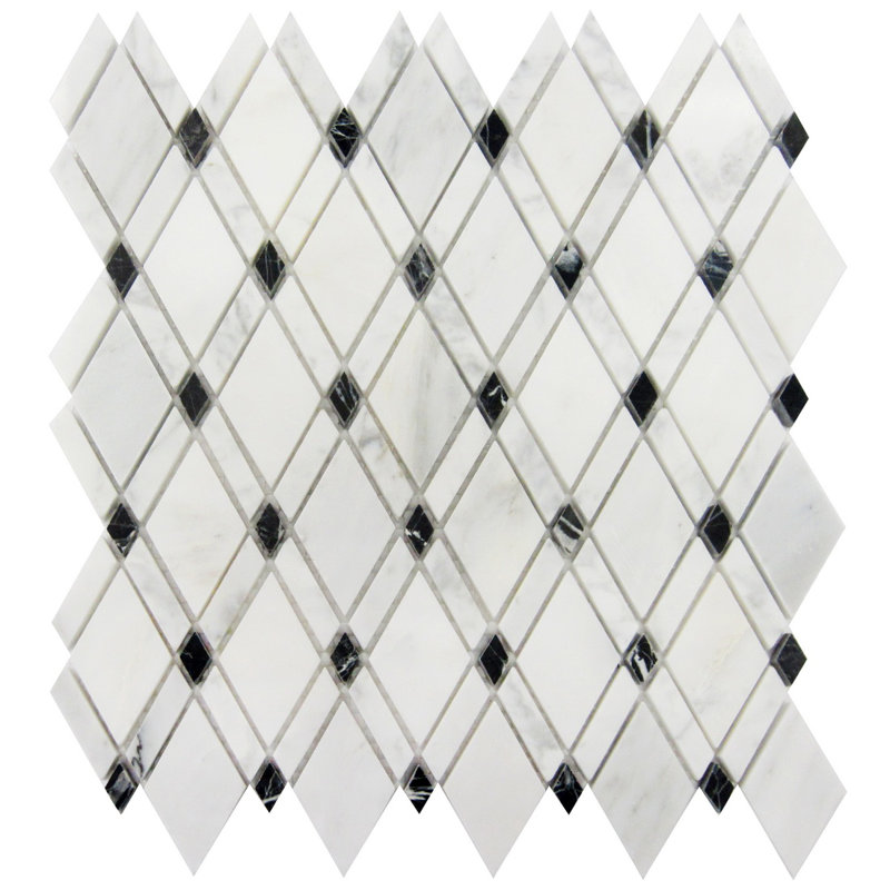 Luxsurface Lattice 1 X 2 Marble Mosaic Tile In Oriental White Black Wayfair Containing both black and white but with grays and a bit of cream; lattice 1 x 2 marble mosaic tile in oriental white black