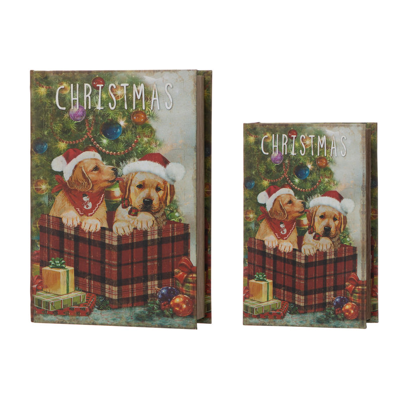 The Holiday Aisle 2 Piece Christmas Book Decorative Box Set Wayfair
