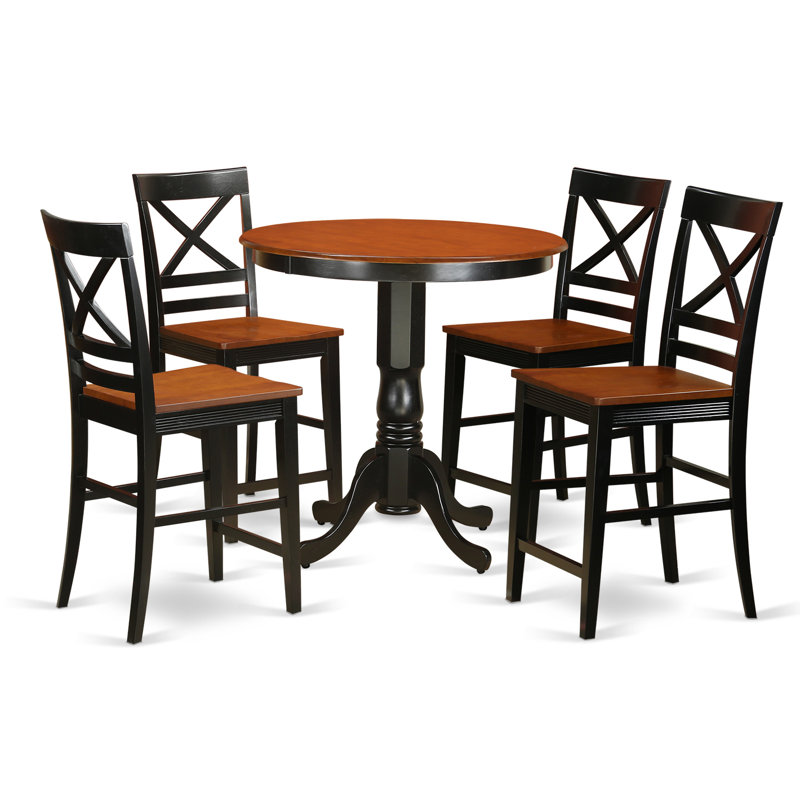 East West Jackson 5 Piece Counter Height Pub Table Set ...