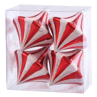 10 CHRISTMAS RED DOUBLE  CANDY CANE FLATBACK EMBELLISHMENT BOWS 29MM NEW! 