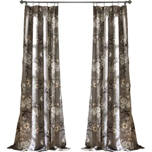 Chapin Nature/Floral Room Darkening Thermal Outdoor Grommet Curtain Panels (Set of 2)