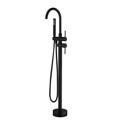 Helixbath Lacascata Modern Double Handle Floor Mount Tub Filler