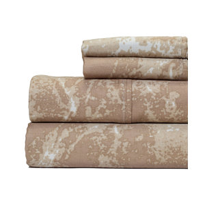Marble Print 400 Thread Count 100% Cotton Sheet Set