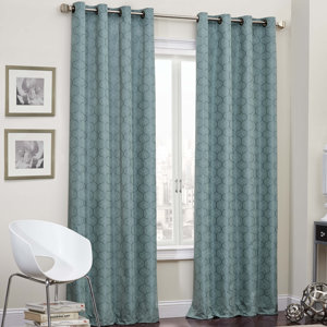 Eddleman Geometric Blackout Thermal Grommet Single Curtain Panel