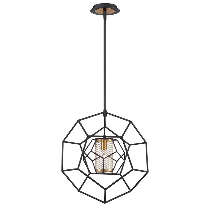 Luker Caged 1 Light Single Geometric Pendant