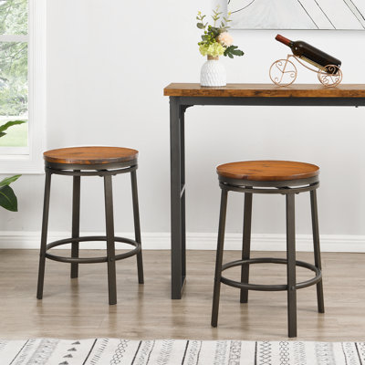 Solid Wood Swivel 24.2" Counter Stool for Dining Room Bistro