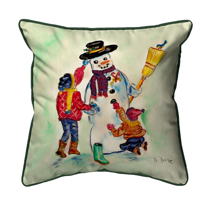 Betsy Drake Interiors Snowman Indoor Outdoor Square 22 Throw