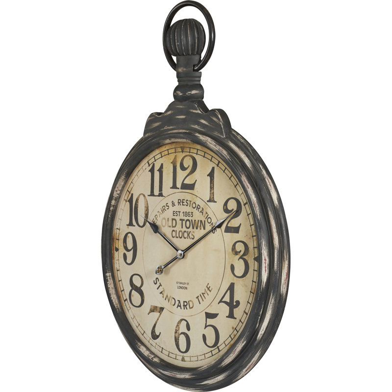 Darby Home Co Oversized 27 5 Pocket Watch Wall Clock Wayfair Oversized 27 5 Pocket Watch Wall Clock