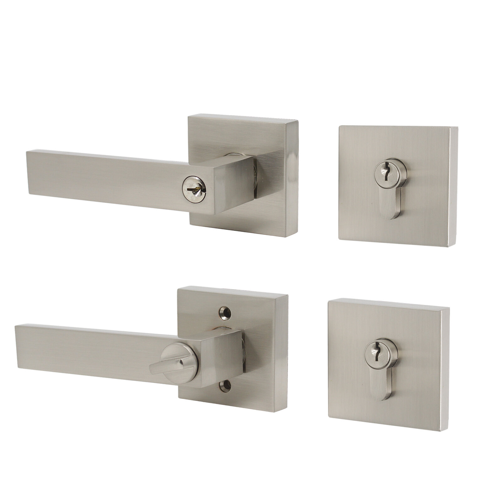 Probrico Interior Door Knobs Combo Pack, Pack Privacy Lock Knobs and Pa 