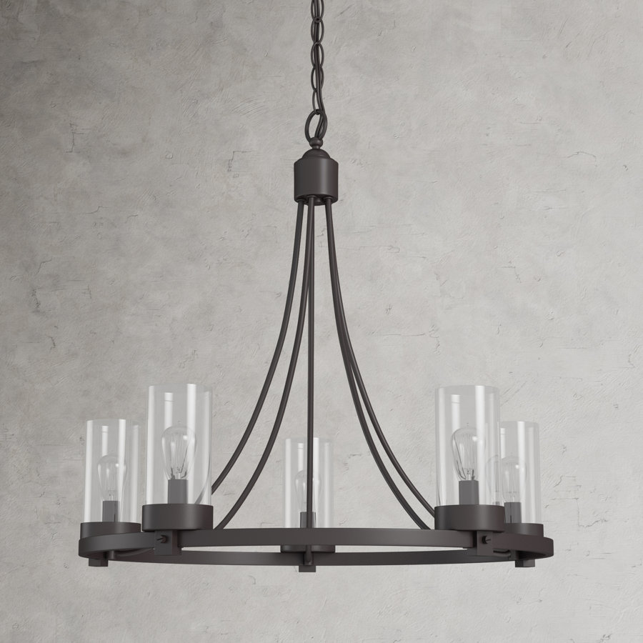 Devoe 5-Light Wagon Wheel Chandelier