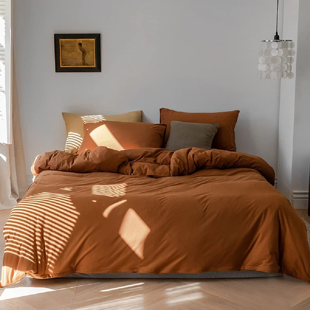 brown patterned duvet cover