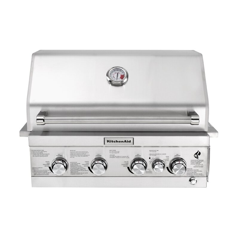 Kitchenaid 4 Burner Built In Liquid Propane Gas Grill 740 0780