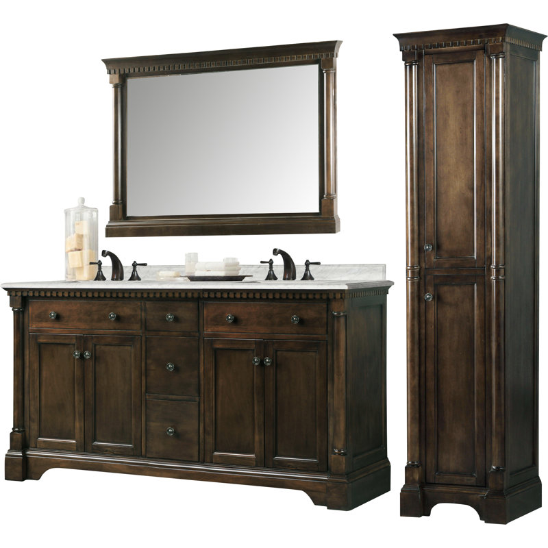 Darby Home Co Little Italy 61 Double Bathroom Vanity Set Reviews Little Italy 61 Double Bathroom Vanity Set