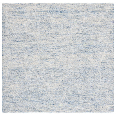 Bouldin Handmade Tufted Wool Blue Area Rug