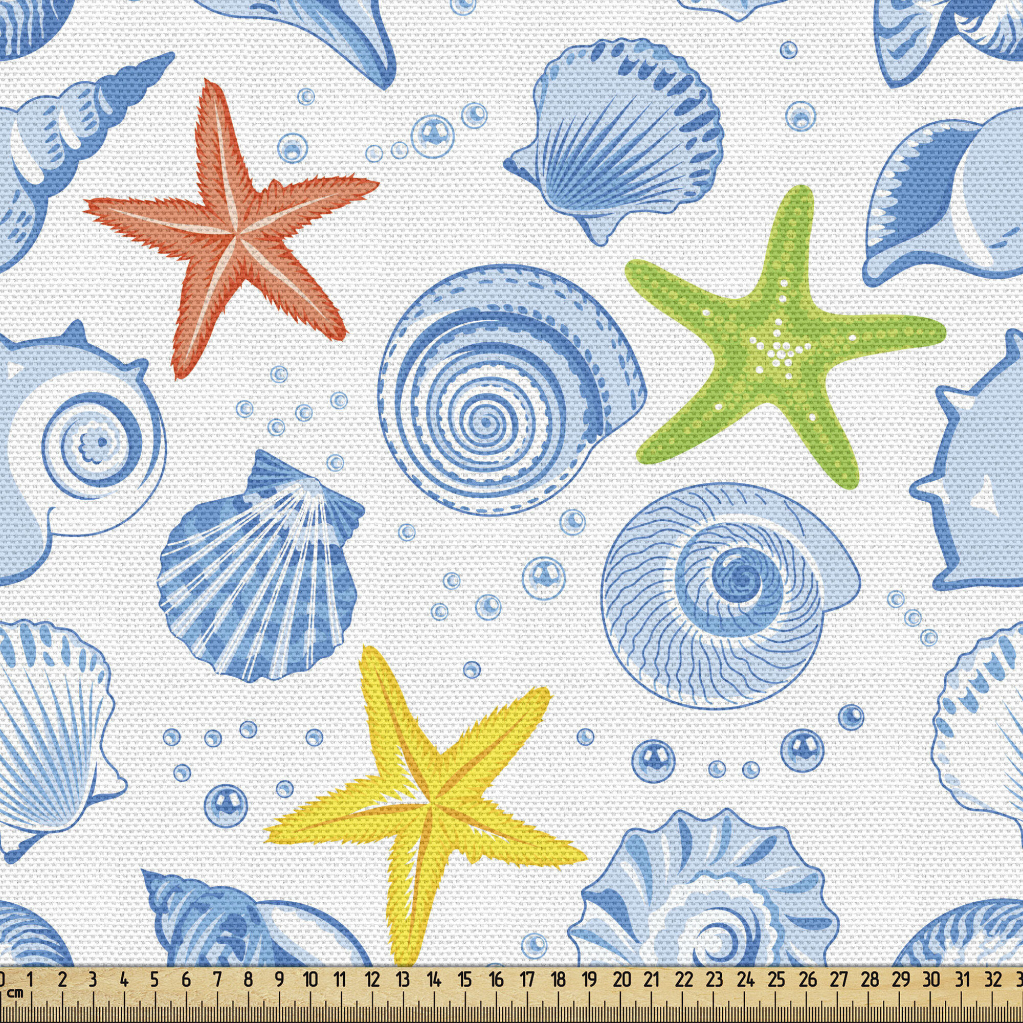 Nautical Crab Starfish Boat Collage Cotton Fabric Windham Shoreline By The Yard 