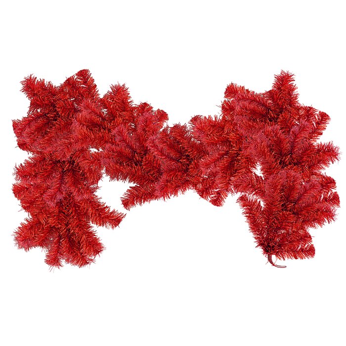 The Holiday Aisle® 6' Red Christmas Garland | Wayfair