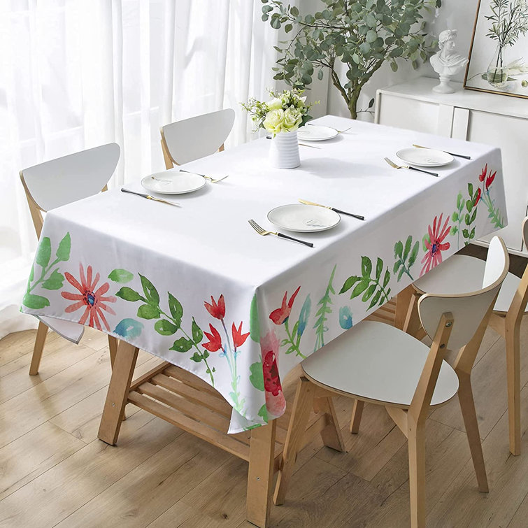 Fabric Tablecloth Watercolor Floral Flowers 60x84 Fabric Tablecloth Watercolor Floral Flowers 60x84
