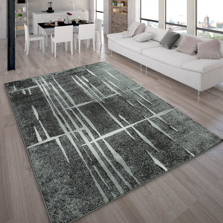 Borough Wharf Sargent Grey/Black Rug & Reviews | Wayfair.co.uk