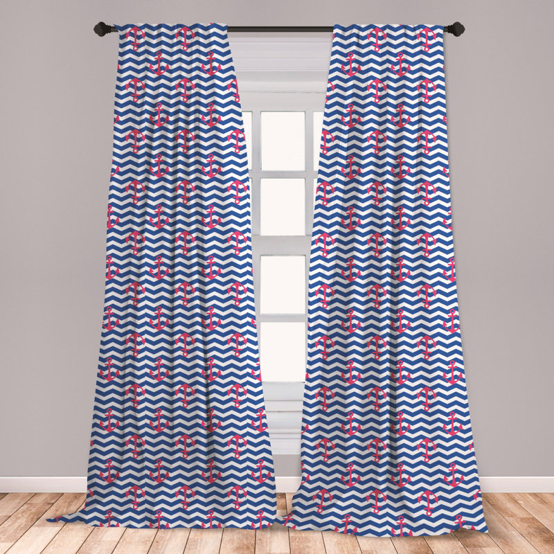 East Urban Home Ambesonne Anchor Curtains Geometric Nautical