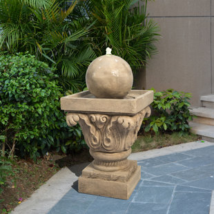 Large Sphere Water Fountain Wayfair Concrete Sphere Water Fountain With Led Light