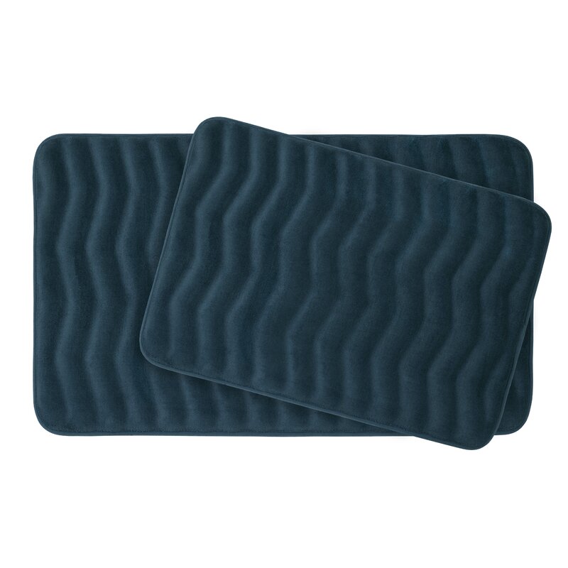 Bath Studio Waves Large Premium Micro Plush Memory Foam Bath Mat