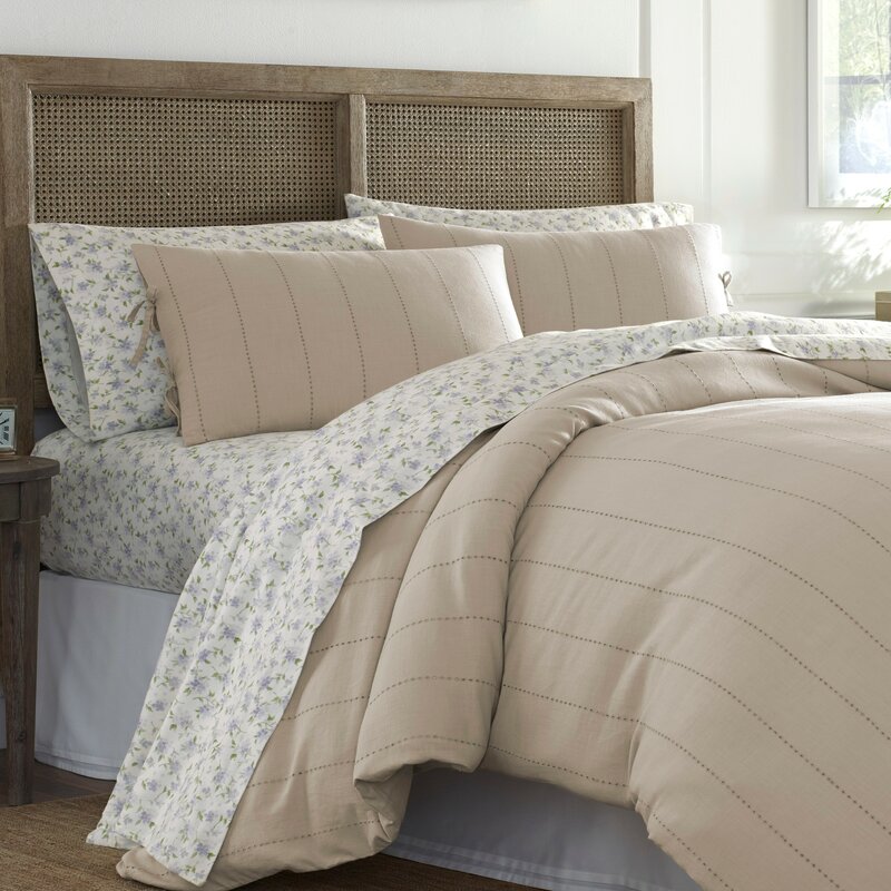 Laura Ashley Landon Eyelet Reversible Duvet Cover Set Wayfair