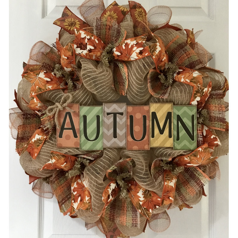 HALLOWEEN BURLAP WREATH Burlap Wreath w Trick orTreat Sign ChevronStripe Bow..Fall Door Wreath Halloween Decor Wreath Seaonal Decor Wreath