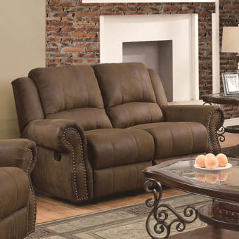 Red Barrel Studio Conte 64 Wide Faux Leather Rolled Arm Loveseat Wayfair
