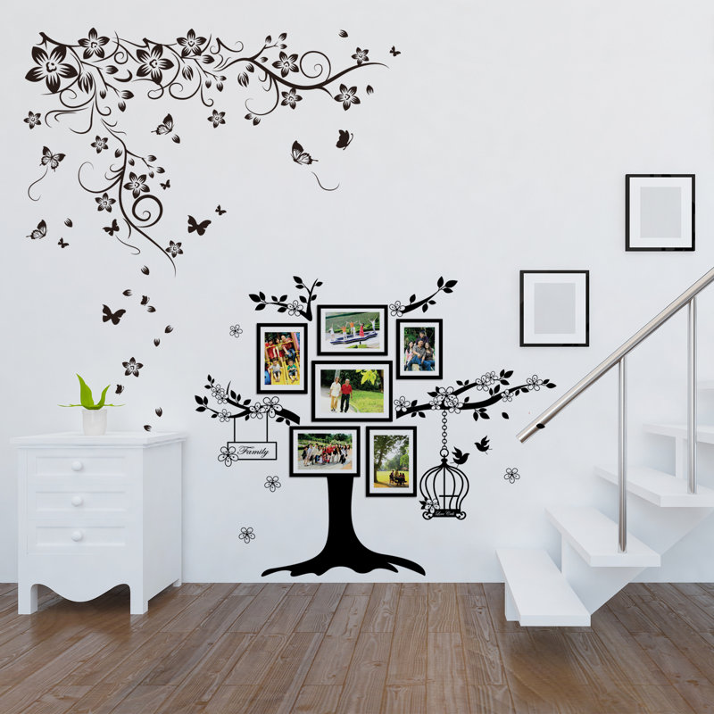 Ebern Designs New Huge Butterfly Vine And Photo Frame Wall Decal Wayfair