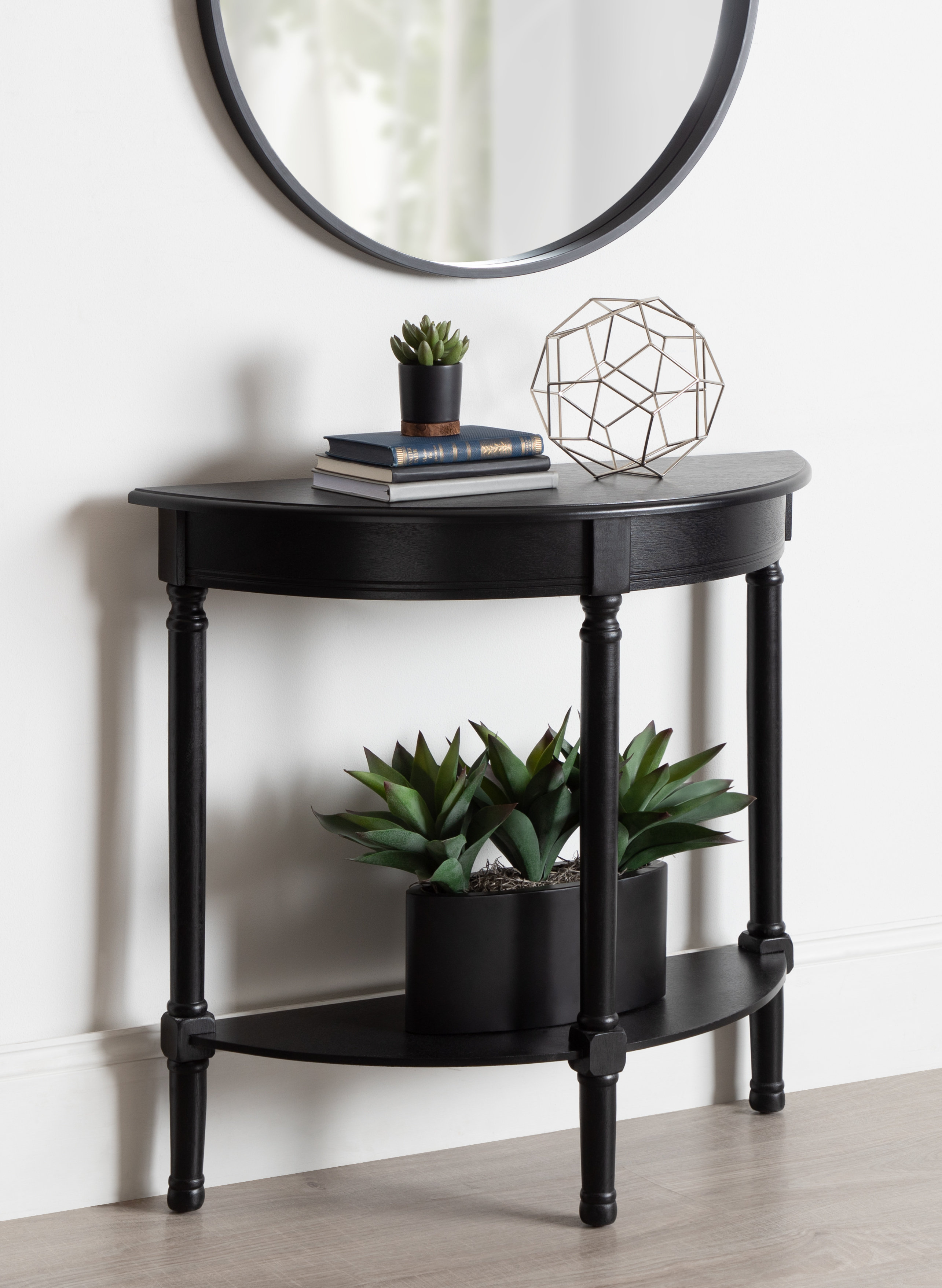 Canora Grey Orton Half Moon Wood Console Table Reviews Wayfair