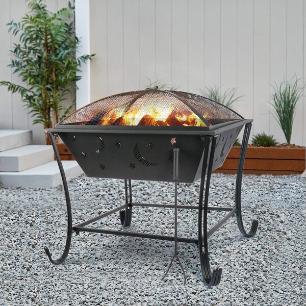 Red Barrel Studio® Outdoor Metal Fire Pit With Mesh Spark ...