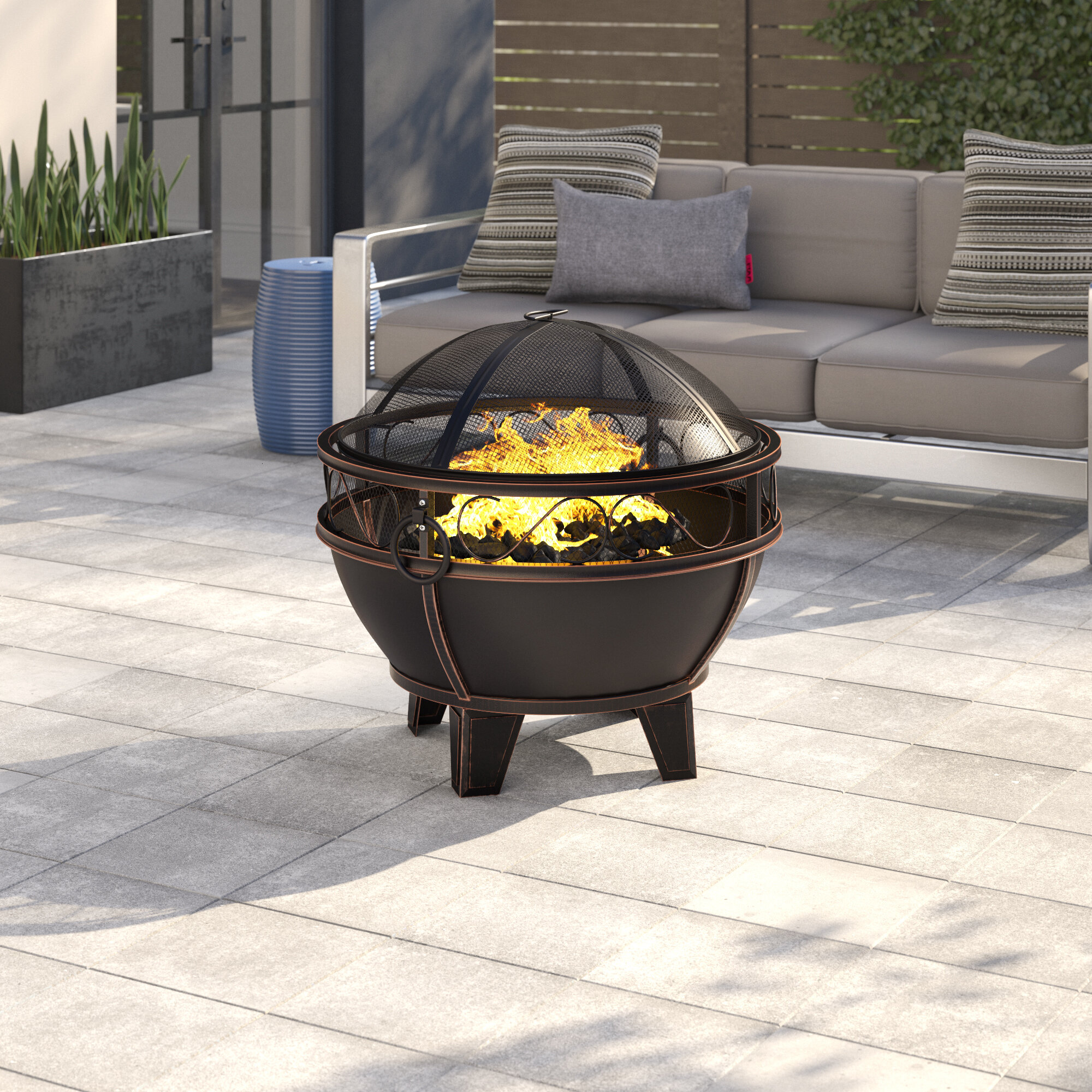 small outdoor fire table