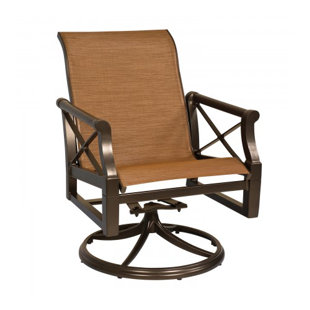 Cast Aluminum Sling Chairs Wayfair Andover Sling Rocker Swivel Patio Dining Chair